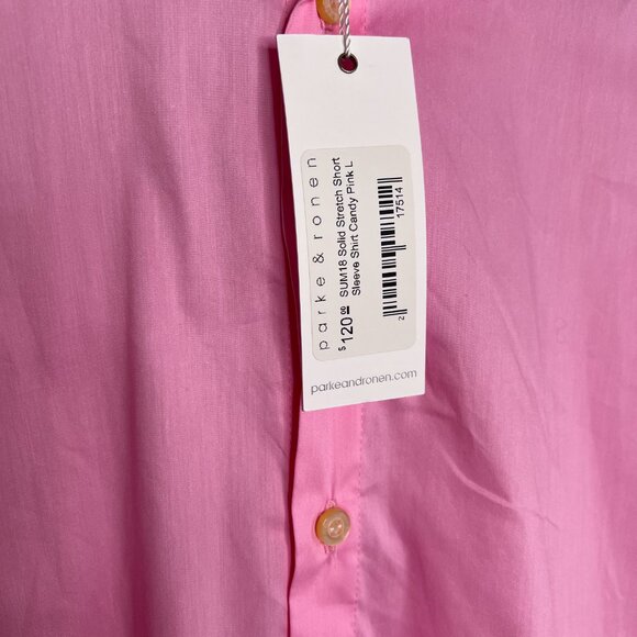 NWT Parke & Ronen Pink S/S Buttoned Down Shirt - Sz. L - Picture 2 of 4